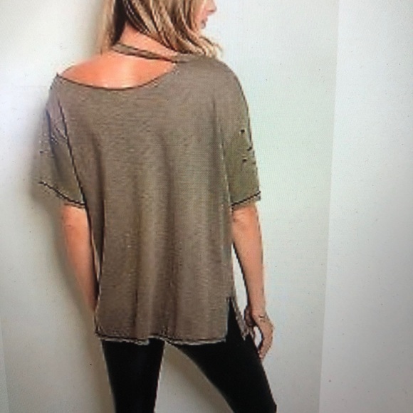 Distressed Chaos Olive Green Graphic T-Shirt - Picture 2 of 2